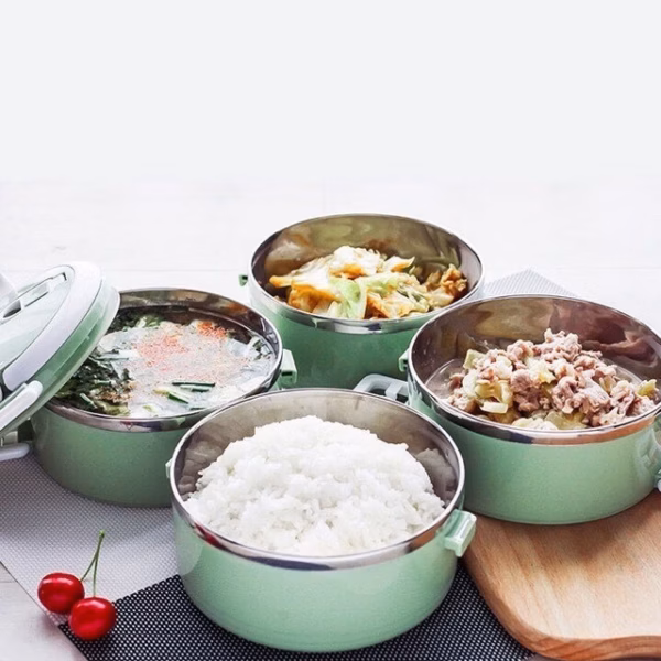 Hộp Cơm Lúa Mạch 4 Tầng Ngẫu Nhiên - Silver - Ảnh 3