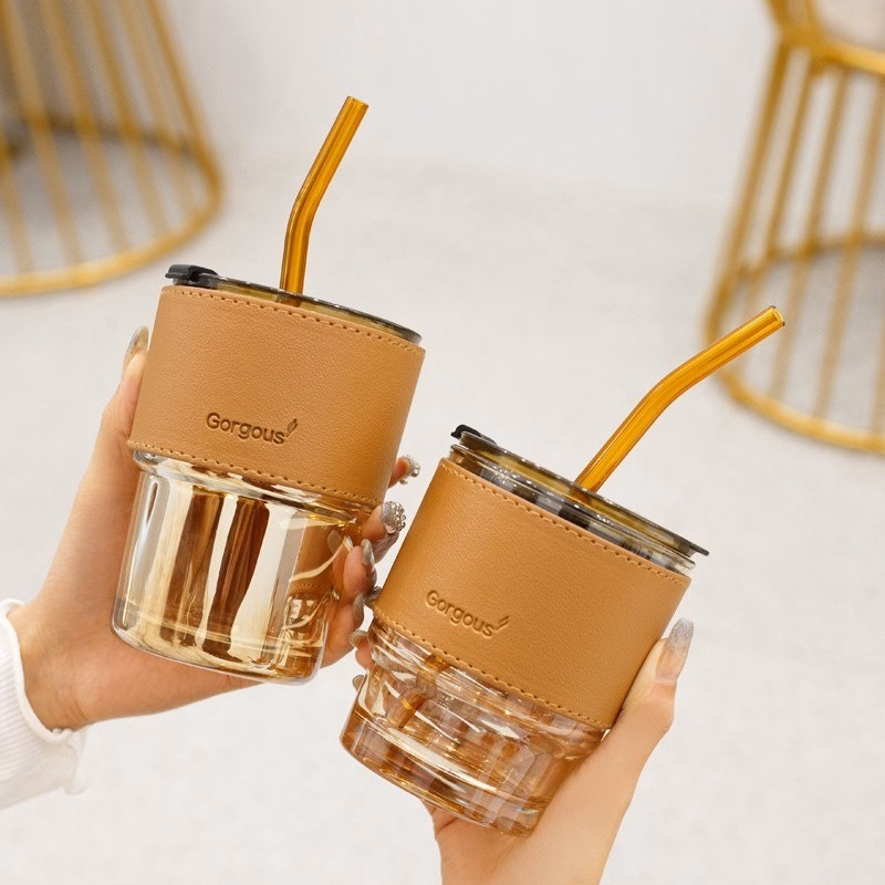 Ly Thủy Tinh Mix Da Kèm Ống Hút - Silver - Ảnh 4