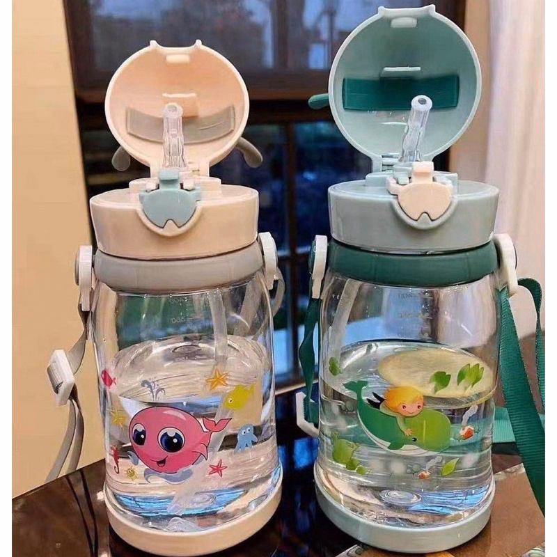 Bình Uống Nước Sừng Hươu Có Dây Đeo Và Tay Cầm 550Ml Ctb367 - Bechip - Ảnh 8