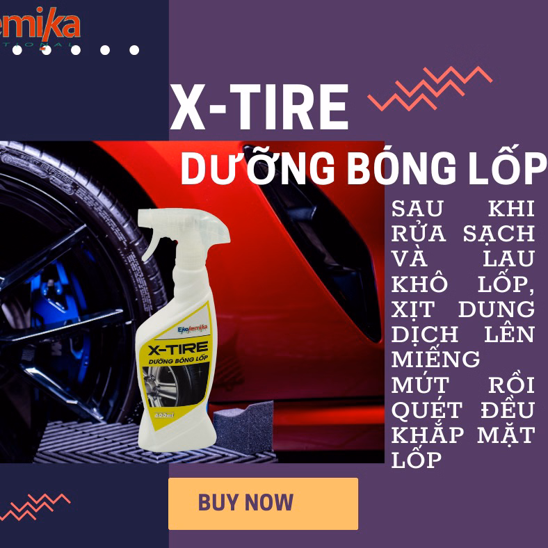 Dung Dịch Dưỡng Và Làm Mới, Làm Đen Lốp Ô Tô, Xe Máy X-Tire 600Ml - Ekokemika - Ảnh 5