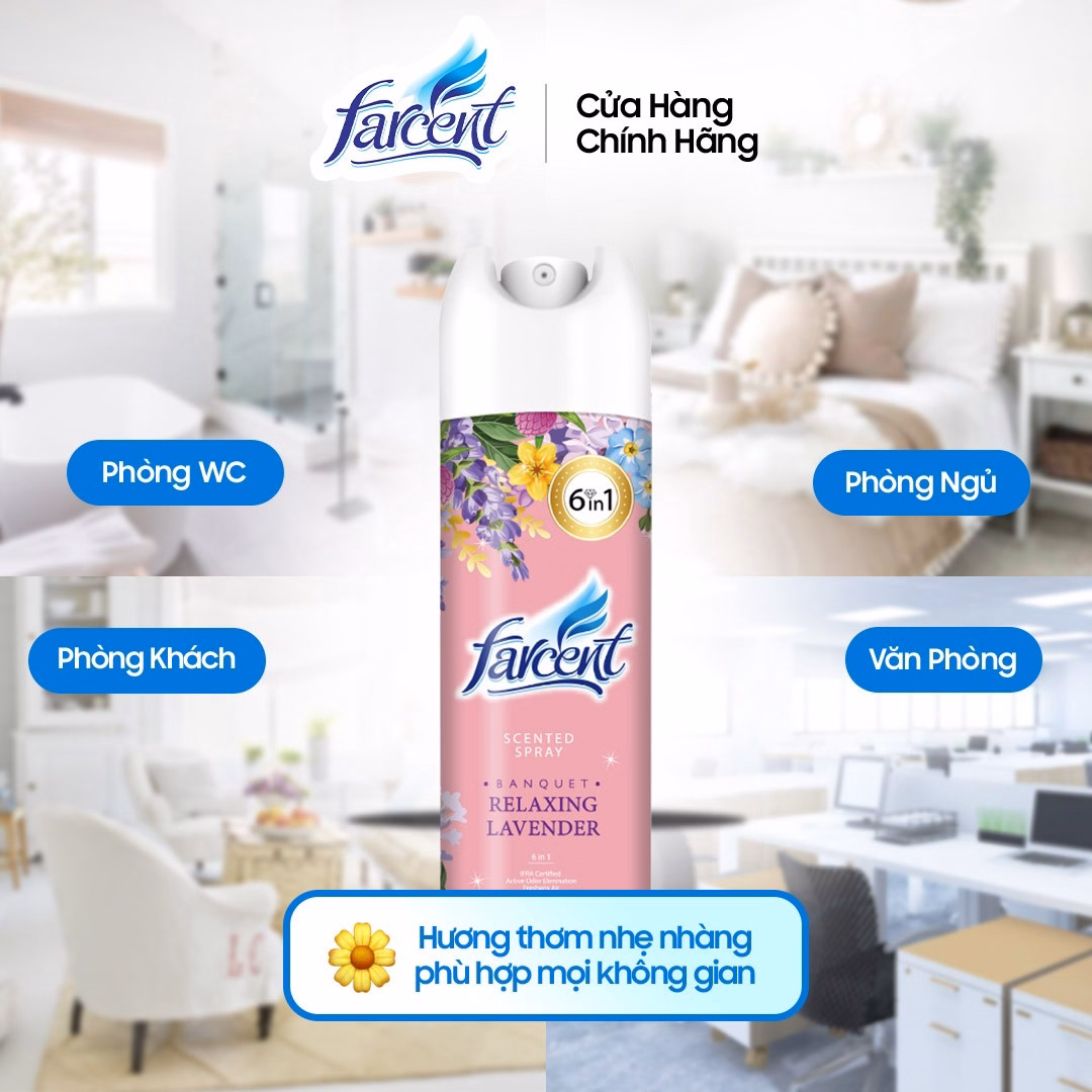 Chai Xịt Phòng Hương Hoa Hồng Farcent 320Ml - Farcent - Ảnh 2