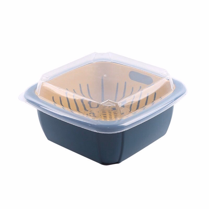 Rổ Nhựa Kèm Thau Có Nắp Đậy - Silver - Ảnh 2