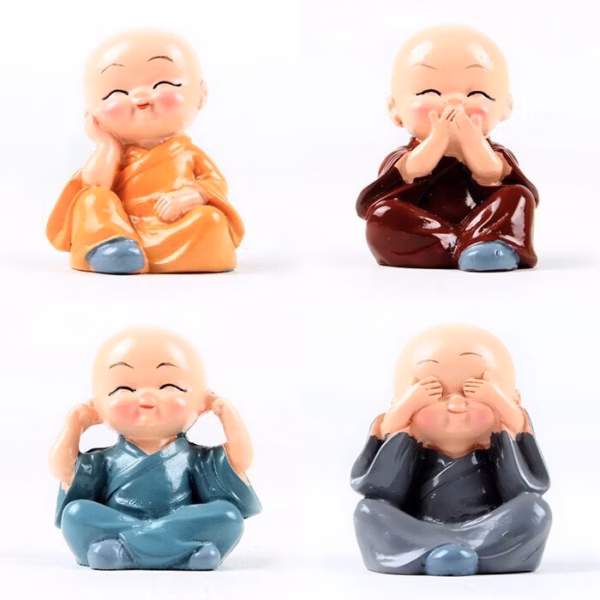 Bộ Tượng Tứ Không - Silver - Ảnh 2