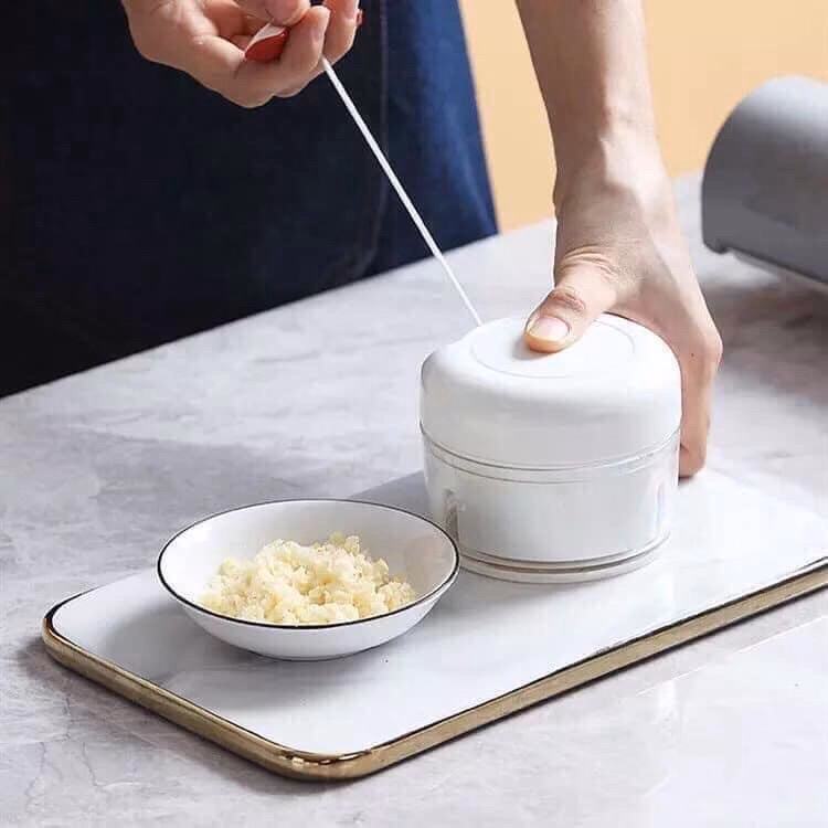Dụng Cụ Xay Tỏi Ớt Kéo Tay - Silver