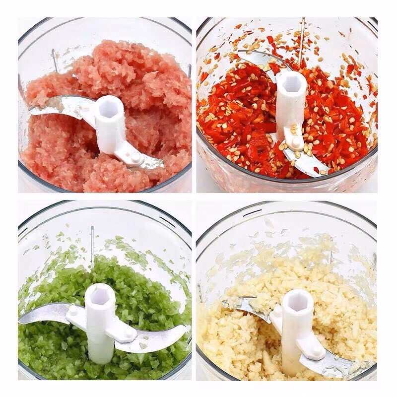 Dụng Cụ Xay Tỏi Ớt Kéo Tay - Silver - Ảnh 5