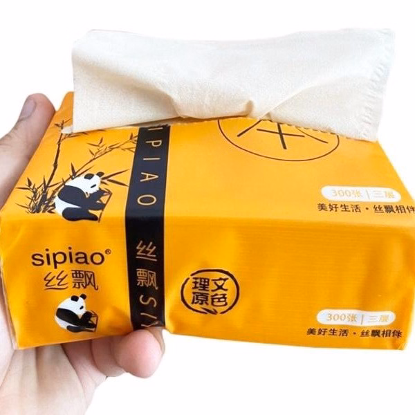 Bịch 10 Gói Khăn Giấy Gấu Trúc Sipiao - Silver - Ảnh 4