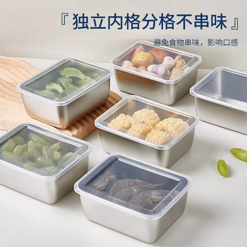 Hộp Inox Đựng Thực Phẩm Chữ Nhật Nắp Nhựa 13.5X10.5Cm - Gdn - Ảnh 5