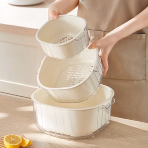 Bộ Thau Rổ 6 Món Trắng - Gdn