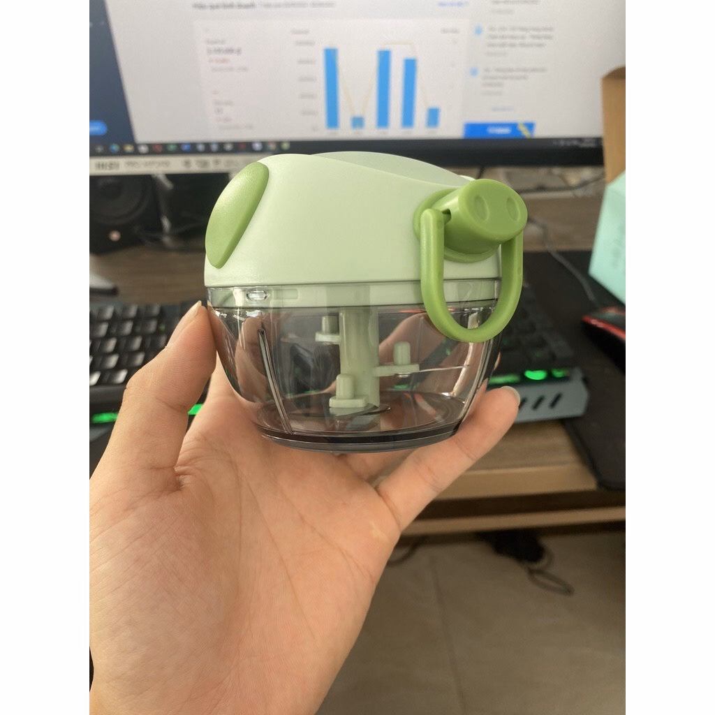Máy Xay Tỏi Ớt Hình Heo - Silver - Ảnh 6