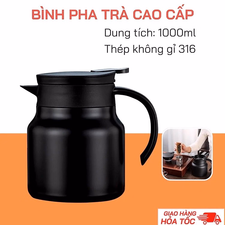 Ấm Pha Trà Giữ Nhiệt Có Lõi Lọc Trà Cao Cấp 1000Ml Ctb386 - Bechip - Ảnh 7