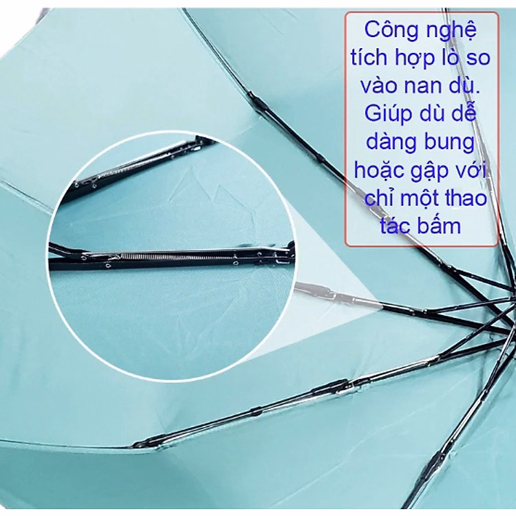 Ô Dù Tự Động 2 Chiều Gấp Gọn 10 Nan Xuất Nhật Cao Cấp Ctb388 - Bechip - Ảnh 9