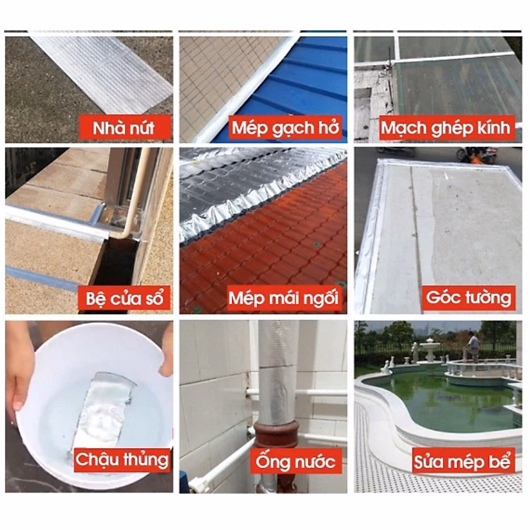 Băng Keo Chống Thấm, Chống Dột, Miếng Dán Siêu Dính, Chống Thấm Nước Cuộn Dài 5M Ctb389 - Bechip - Ảnh 8