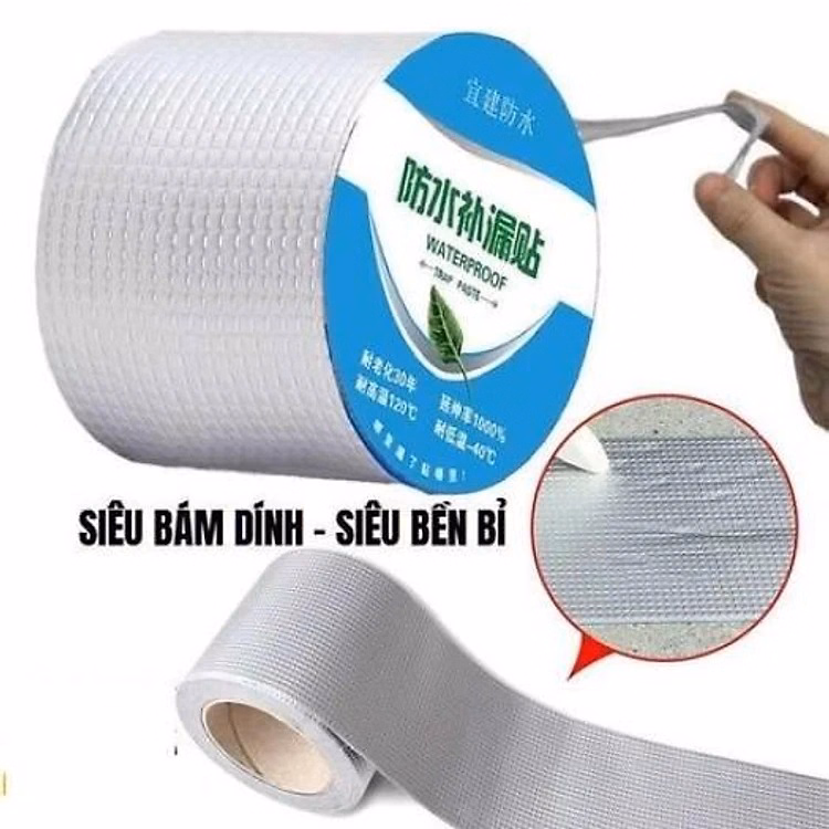 Băng Keo Chống Thấm, Chống Dột, Miếng Dán Siêu Dính, Chống Thấm Nước Cuộn Dài 5M Ctb389 - Bechip - Ảnh 5
