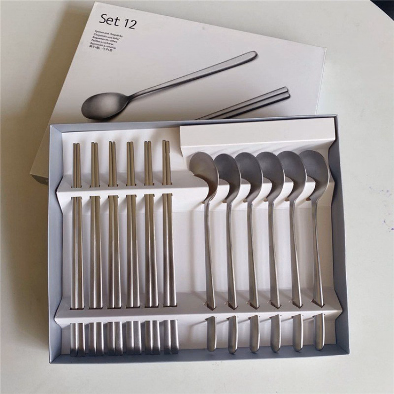 Bộ 12 Muỗng, Đũa Inox Cao Cấp - Su