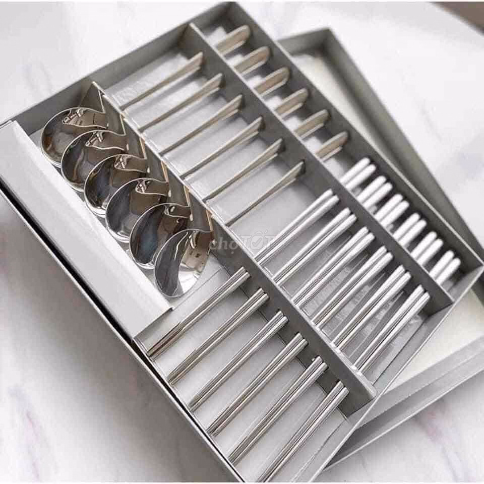 Bộ 12 Muỗng, Đũa Inox Cao Cấp - Su - Ảnh 5