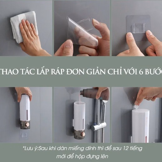 Hộp Nhấn Nhả Đựng Sữa Tắm, Dầu Gội Treo Tường Nhà Tắm 450Ml Treo Tường - Shop Mẹ Bống - Ảnh 6