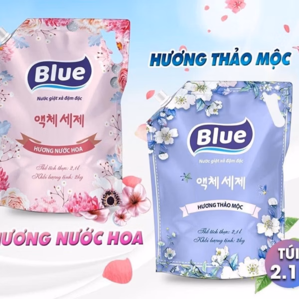 Combo 2 Túi Nước Giặt Blue Hàn Quốc Hương Thảo Mộc, Hương Nước Hoa Chính Hãng 4000Ml/2 Túi - Blue - Ảnh 5