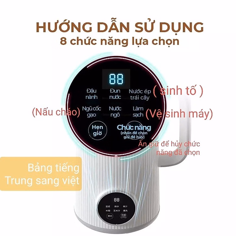 Máy Làm Sữa Hạt Ostmars Tiếng Việt 800Ml Ctb404 - Bechip - Ảnh 11