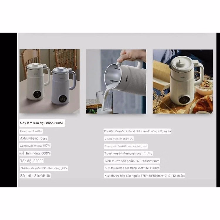 Máy Làm Sữa Hạt Ostmars Tiếng Việt 800Ml Ctb404 - Bechip - Ảnh 13