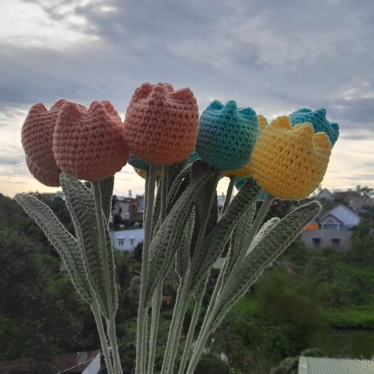 Hoa Len Tuylip Handmade Yk06-Yukishop - Ảnh 8