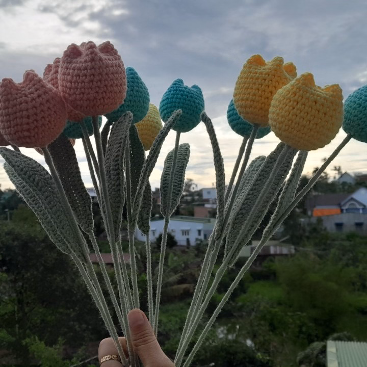 Hoa Len Tuylip Handmade Yk06-Yukishop - Ảnh 3