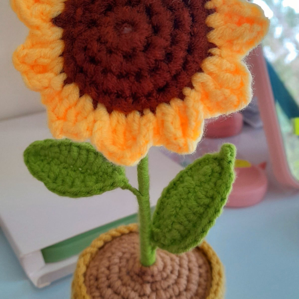 Chậu Hoa Len Hướng Dương Handmade Yk08-Yukishop - Ảnh 2