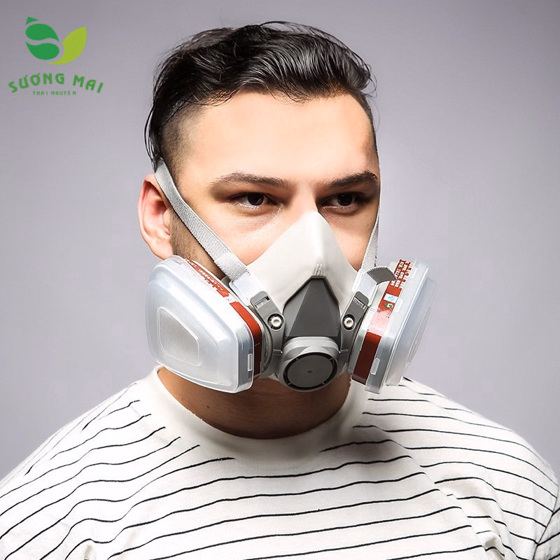 Mặt Nạ Phòng Độc 3M 6200 Kèm Phin Lọc Hơi Hữu Cơ 3M 6001- Sương Mai - Ảnh 3