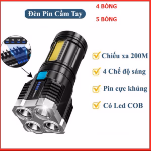 Đèn Pin Cầm Tay 4 Bóng/ 5 Bóng Siêu Sáng Tiện Ích Ctb411 - Bechip