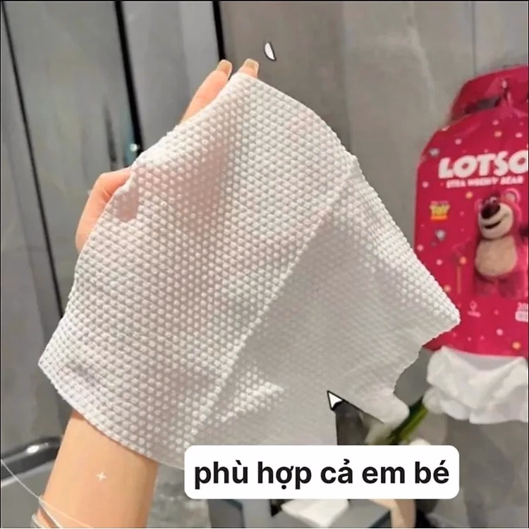 Khăn Lau Đa Năng Gấu Dâu Lotso Bịch 200 Tờ Mềm Mại Êm Ái Ctb414 - Bechip - Ảnh 6