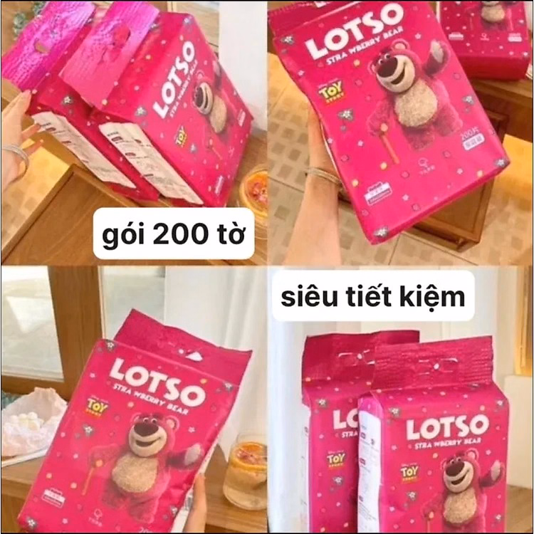 Khăn Lau Đa Năng Gấu Dâu Lotso Bịch 200 Tờ Mềm Mại Êm Ái Ctb414 - Bechip - Ảnh 11