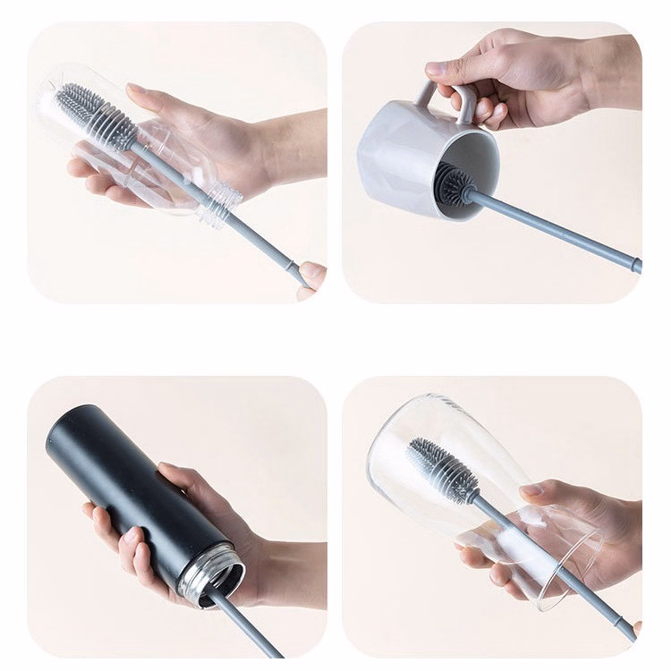 Cọ Silicon Vệ Sinh Ly/Cốc Bình Sữa Cán Dài Loại Trung - Gdn - Ảnh 3