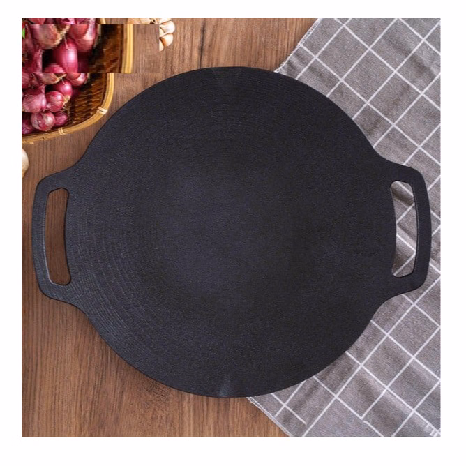 Chảo Gang Cạn Nướng Trực Tiếp Đáy Cạn Không Cần Dầu 34Cm Dùng Được Bếp Từ Ctb420 - Bechip - Ảnh 7