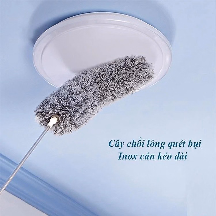 Cây Lau Bụi Quét Trần Nhà Cán Dài Tới 2.8M, Đầu Uốn Cong Ctb422 - Bechip - Ảnh 2