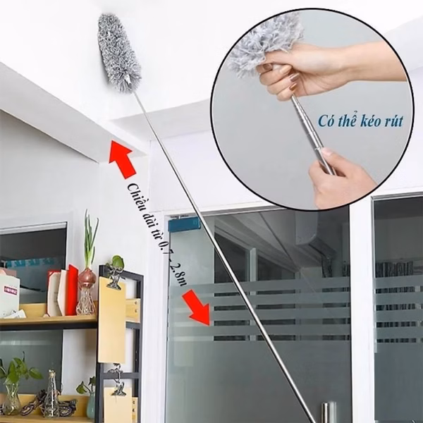 Cây Lau Bụi Quét Trần Nhà Cán Dài Tới 2.8M, Đầu Uốn Cong Ctb422 - Bechip - Ảnh 10