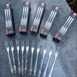 Set 10 Dĩa Nĩa Ăn Trái Cây Hoa Quả Bằng Inox Hiệu Zwiling Đức - Gdn