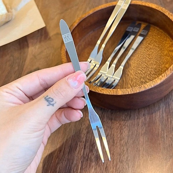 Set 10 Dĩa Nĩa Ăn Trái Cây Hoa Quả Bằng Inox Hiệu Zwiling Đức - Gdn - Ảnh 5