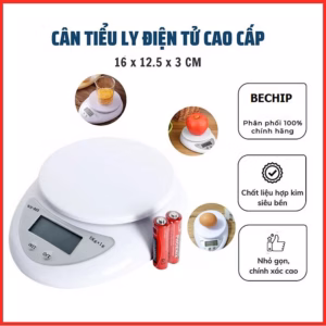 Cân Tiểu Ly Điện Tử Nhà Bếp Độ Chính Xác Cao 5Kg Tặng Kèm 2 Viên Pin Ctb427 - Bechip