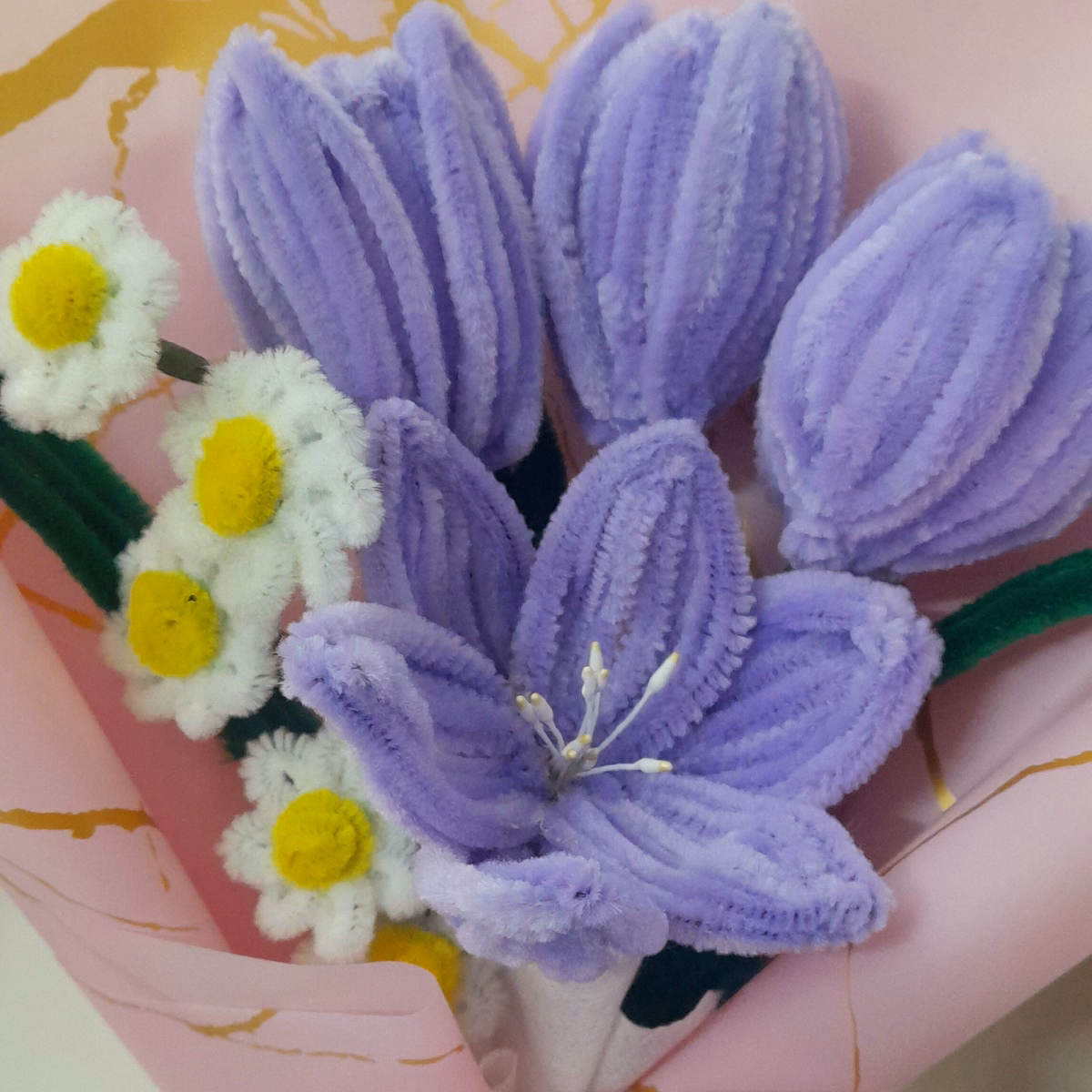 Bó Hoa Kẽm Nhung Handmade Yukishop Yk15 - Ảnh 7
