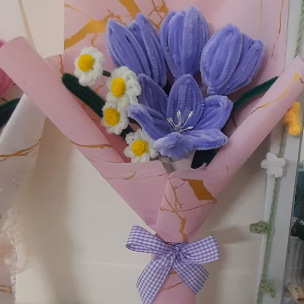 Bó Hoa Kẽm Nhung Handmade Yukishop Yk15 - Ảnh 2