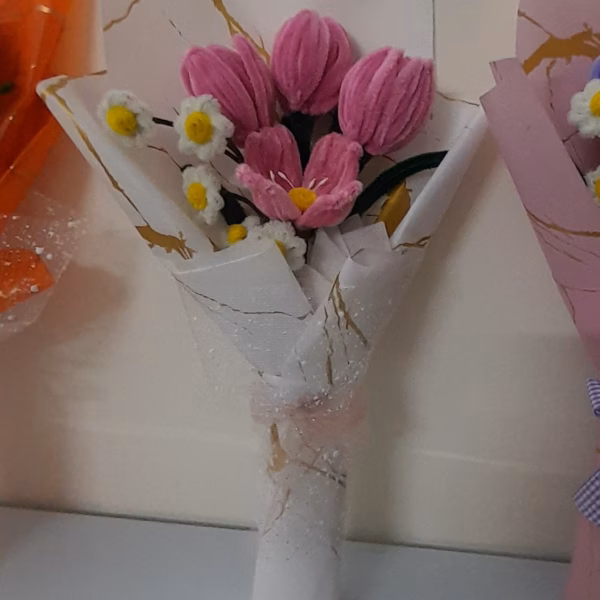 Bó Hoa Kẽm Nhung Handmade Yukishop Yk15 - Ảnh 5