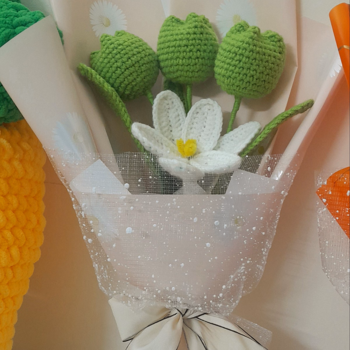 Bó Hoa Tuylip Bằng Len Handmade Yukishop Yk17 - Ảnh 4