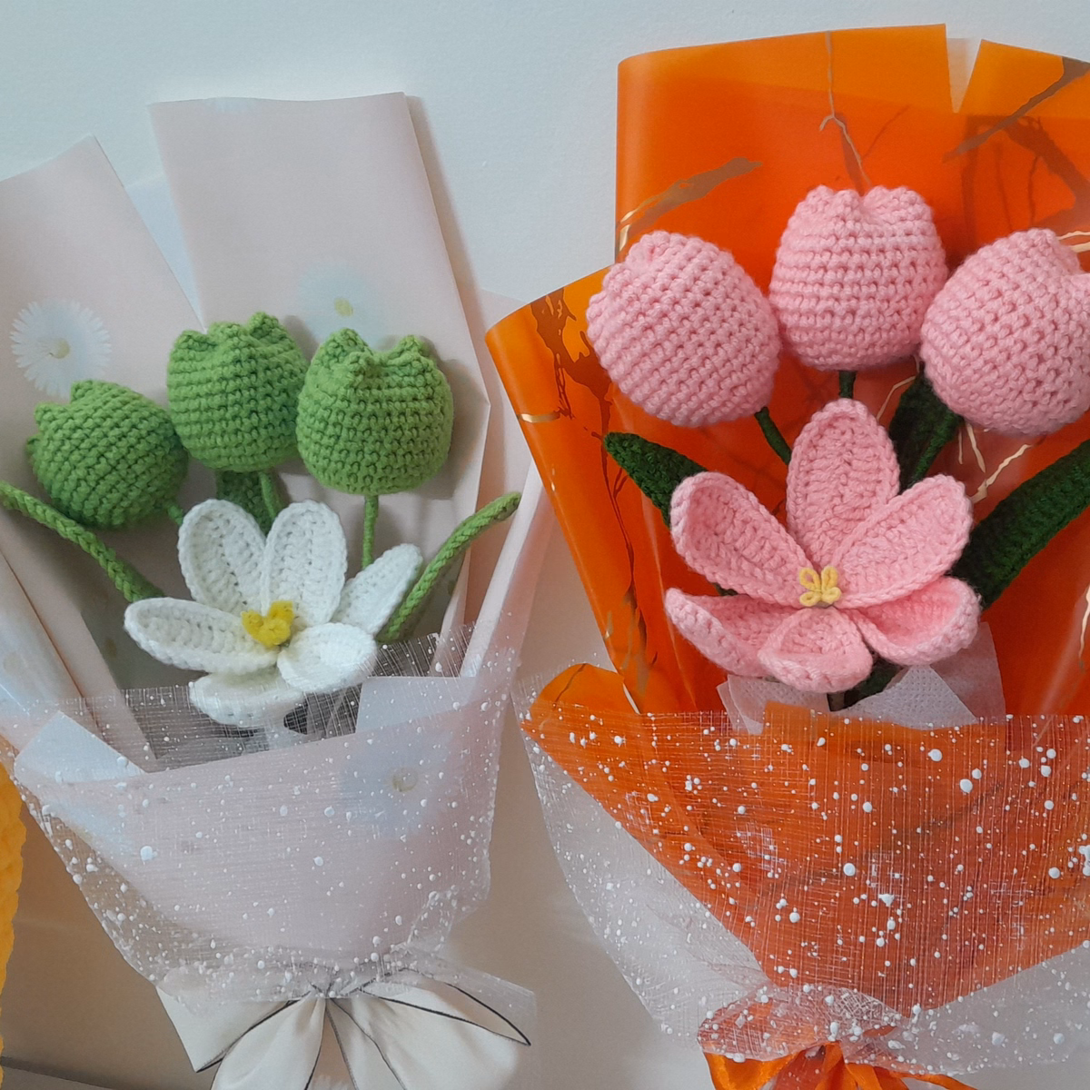 Bó Hoa Tuylip Bằng Len Handmade Yukishop Yk17 - Ảnh 2