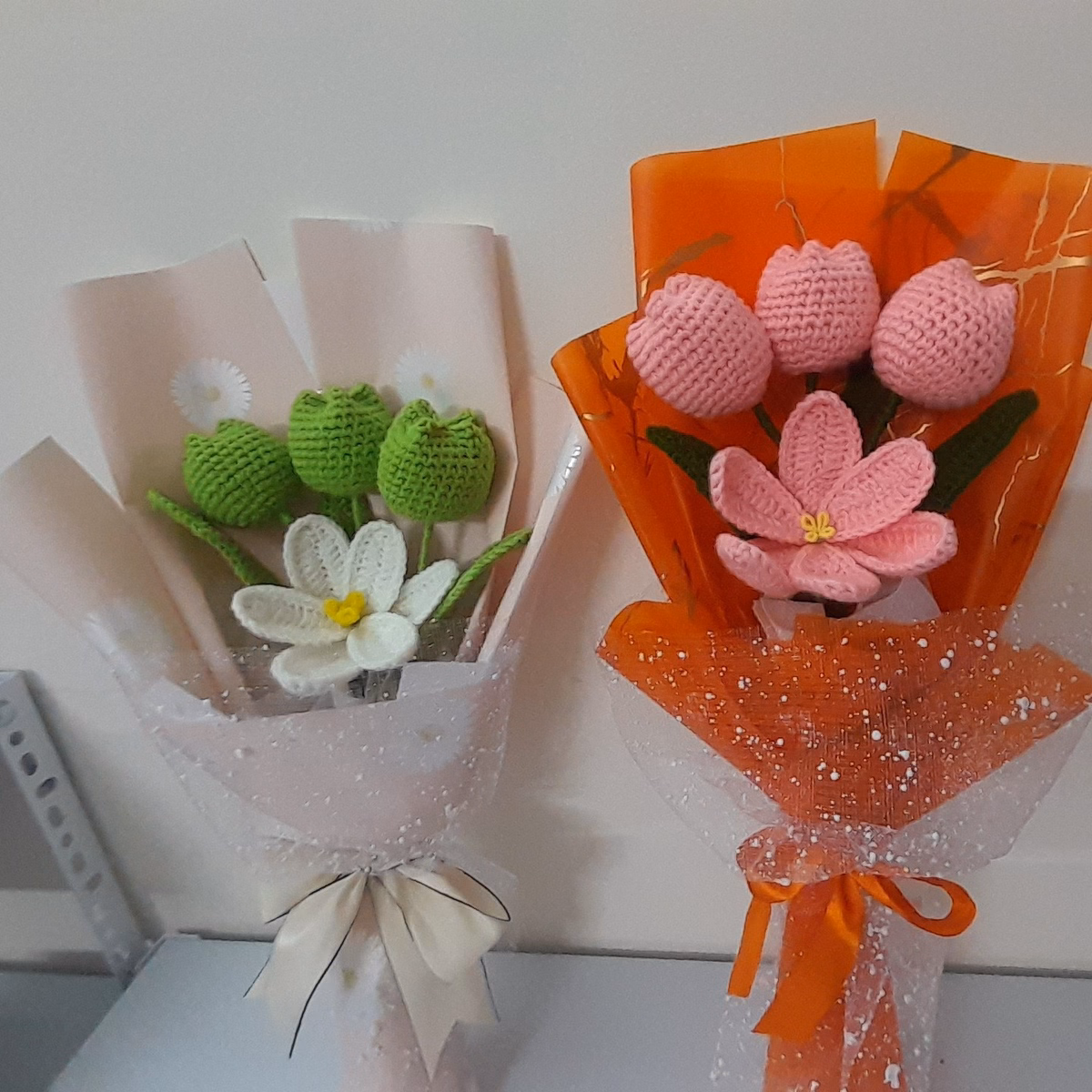 Bó Hoa Tuylip Bằng Len Handmade Yukishop Yk17 - Ảnh 3
