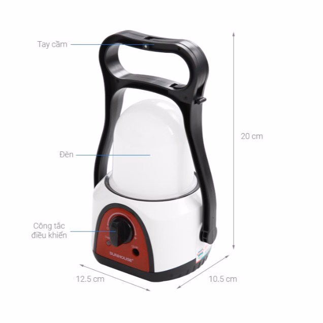 Đèn Tích Điện Đa Năng Sunhouse She-6848La, Có Móc Treo, Chiếu Sáng Lên Đến 60H Ctb439 - Bechip - Ảnh 12