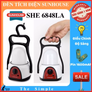 Đèn Tích Điện Đa Năng Sunhouse She-6848La, Có Móc Treo, Chiếu Sáng Lên Đến 60H Ctb439 - Bechip