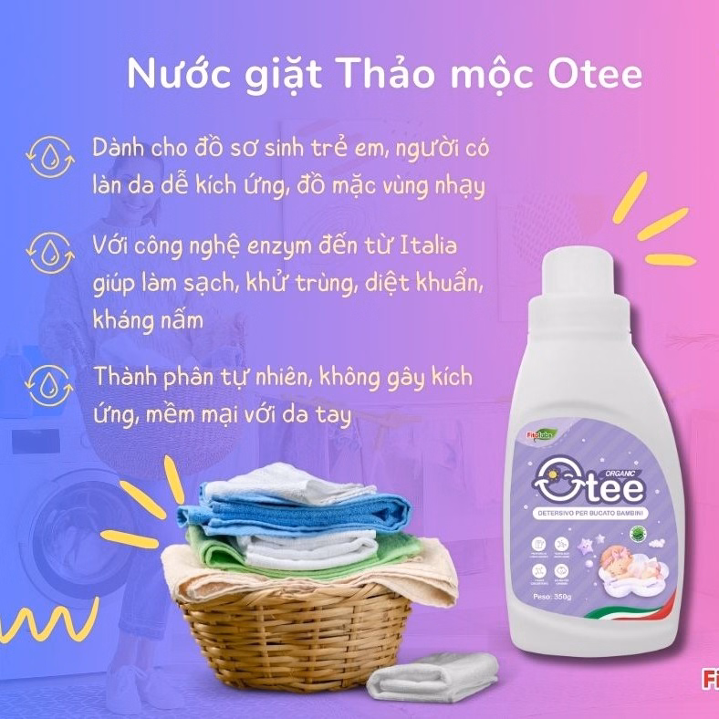 Nước Giặt Thảo Mộc Otee Cho Đồ Sơ Sinh, Công Nghệ Khử Khuẩn Enzym Từ Italia - Ảnh 3