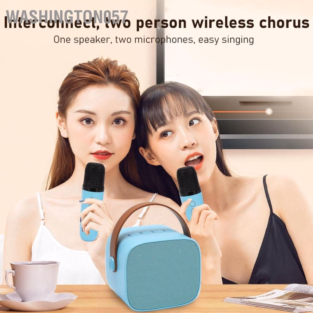 Loa Karaoke Mini K12 Sạc Pin Không Dây Tặng Kèm 2 Mic - Gdn - Ảnh 5