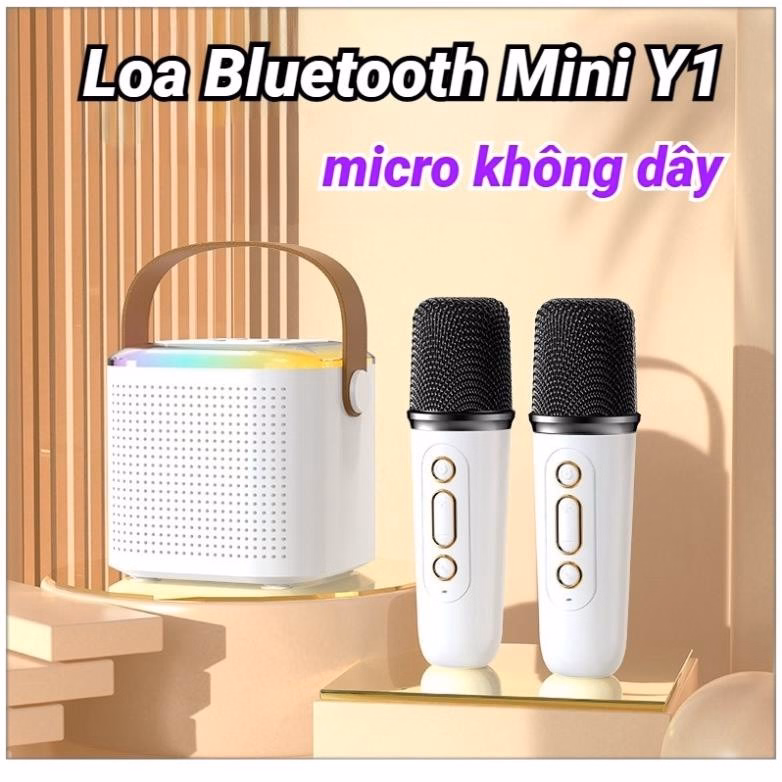 Loa Karaoke Mini K12 Sạc Pin Không Dây Tặng Kèm 2 Mic - Gdn - Ảnh 4