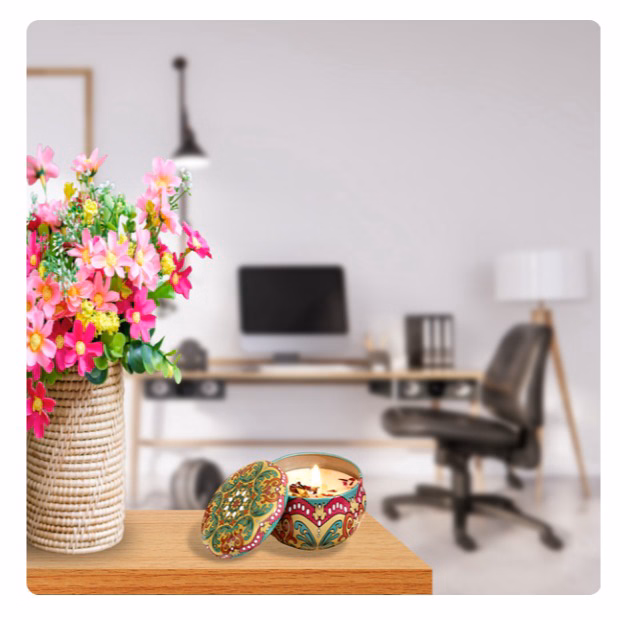 Nến Thơm Hoa Khô Thiên Nhiên Hộp Thiếc Sang Xịn Ctb450 - Bechip - Ảnh 6