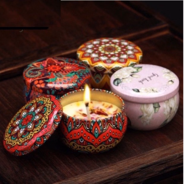 Nến Thơm Hoa Khô Thiên Nhiên Hộp Thiếc Sang Xịn Ctb450 - Bechip - Ảnh 7